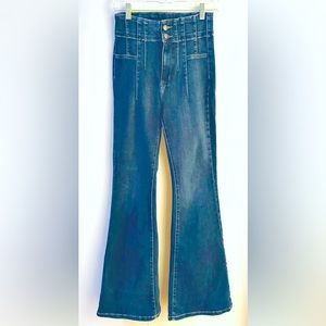 Free People Dark Denim Wash Jayde Flare Jeans Size 27